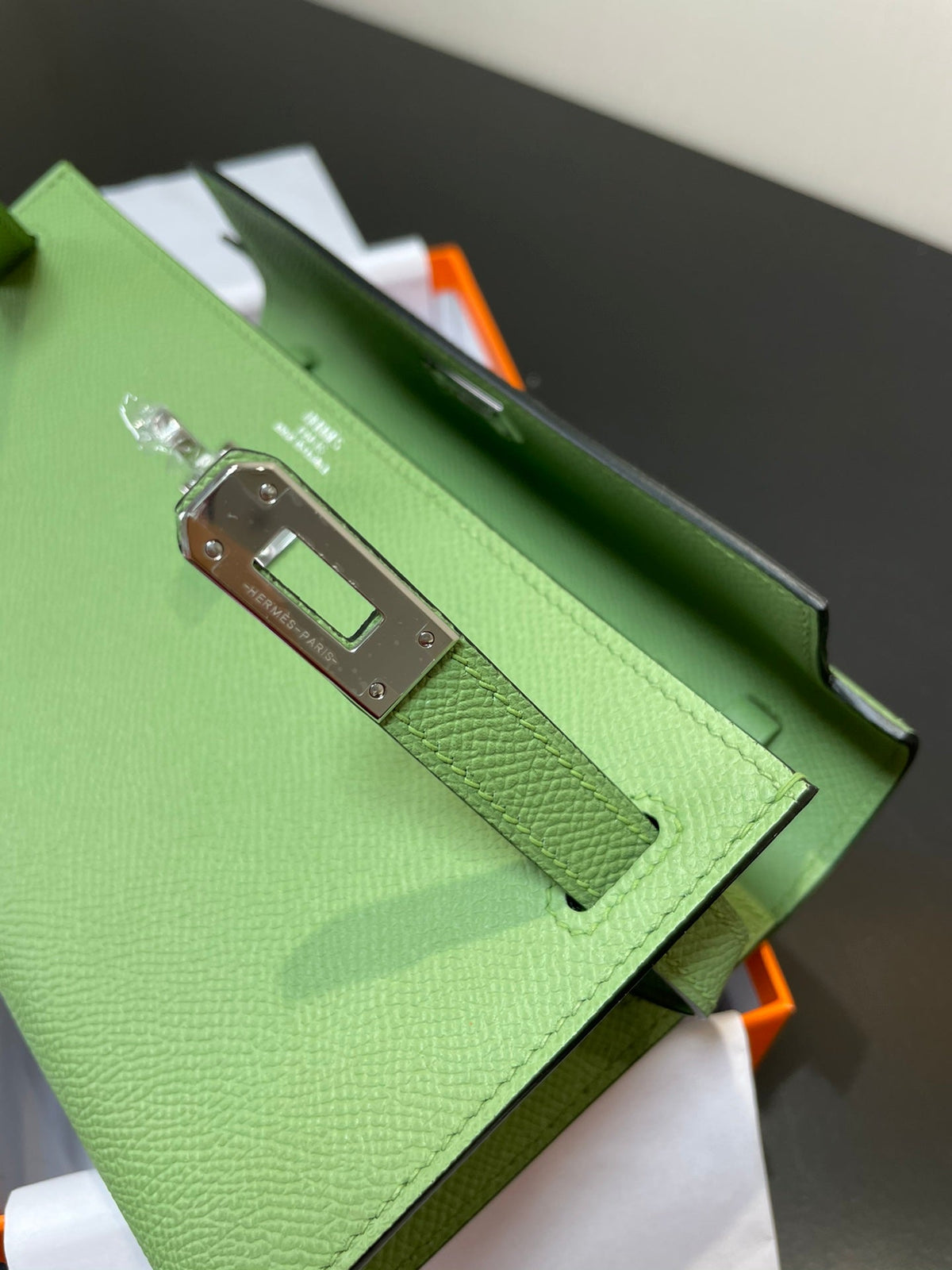 kelly woc 20.5 green epsom silver hardware