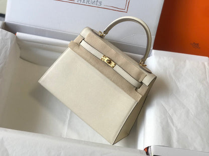 hm kelly 32cm white epsom leather gold hardware