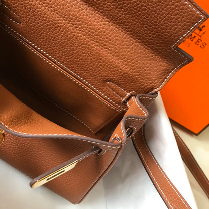HM Mini Kelly 20cm Gold Togo Leather Gold Hardware