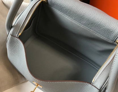 HM LINDY 26 BAG TEMPERED GRAY TAURILLON CLEMENCE LEATHER