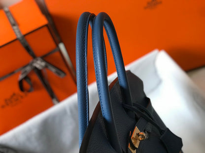 HM BIRKIN 35CM BAG AZURE TOGO GOLD HARDWARE