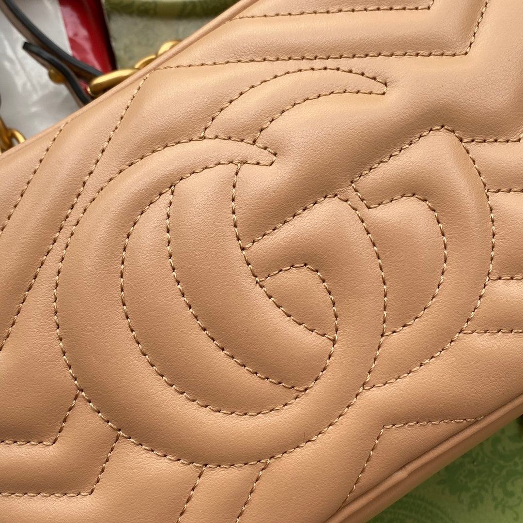 gg marmont mini 18cm zip top dark beige calfskin gold hardware