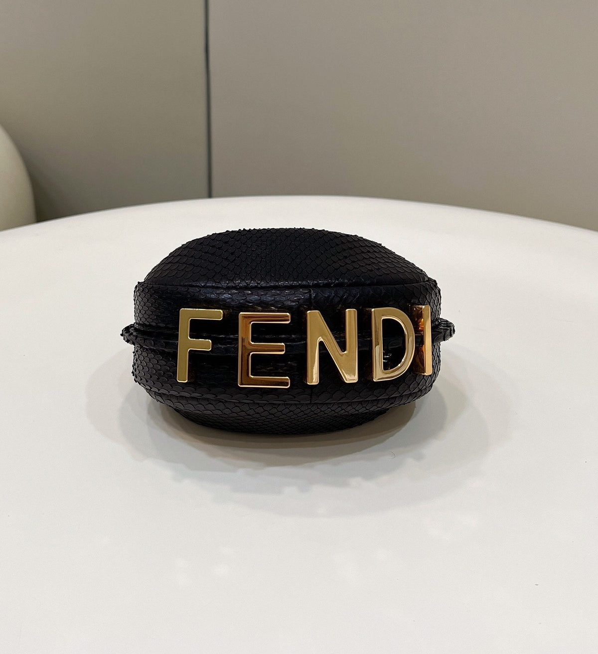 FENDIGRAPHY MINI 16 BAG IN BLACK CALFSKIN GOLD HARDWARE