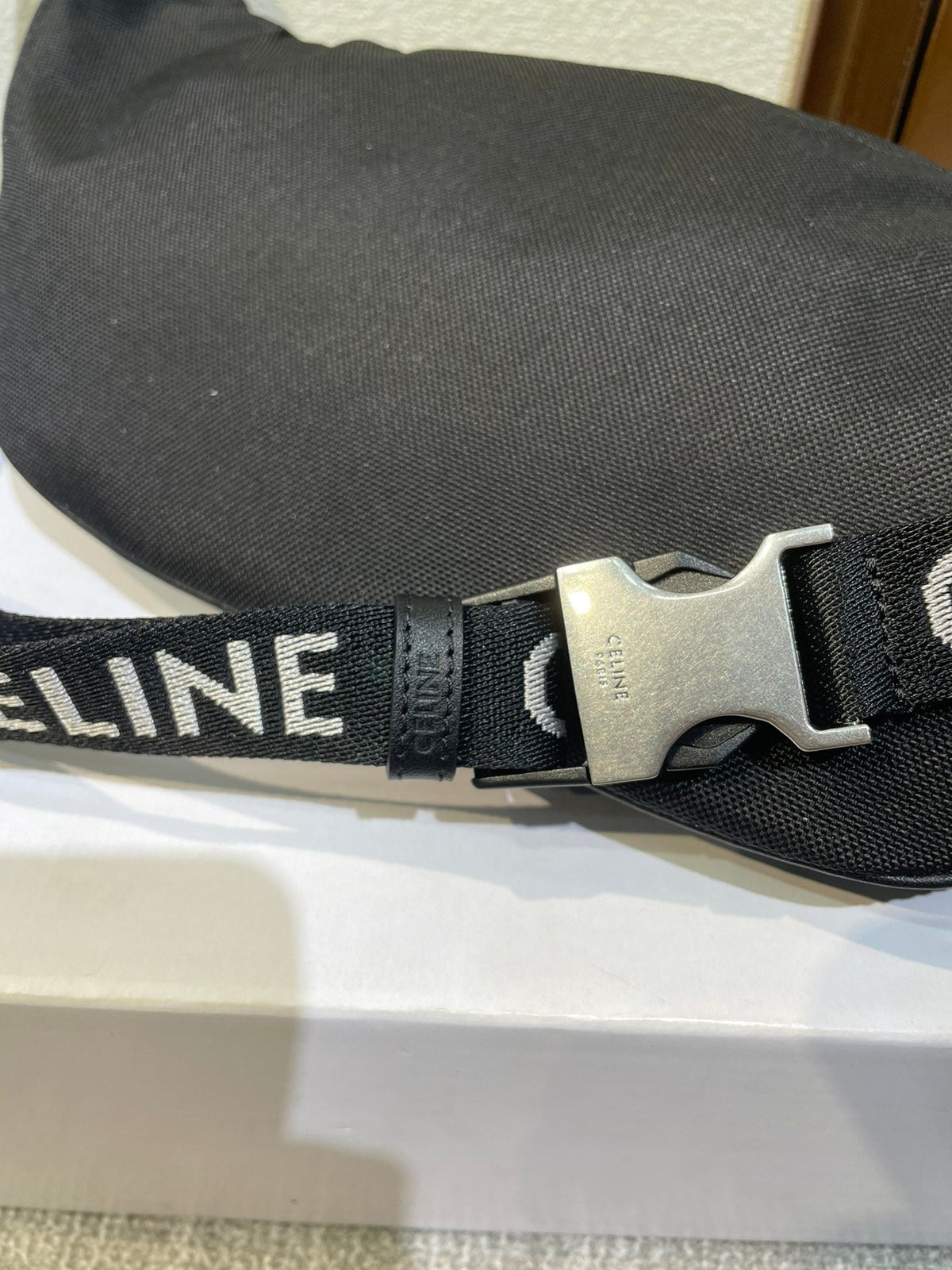 TREKKING BELT BAG 43 IN BLACK NYLON WITH CELINE PRINT