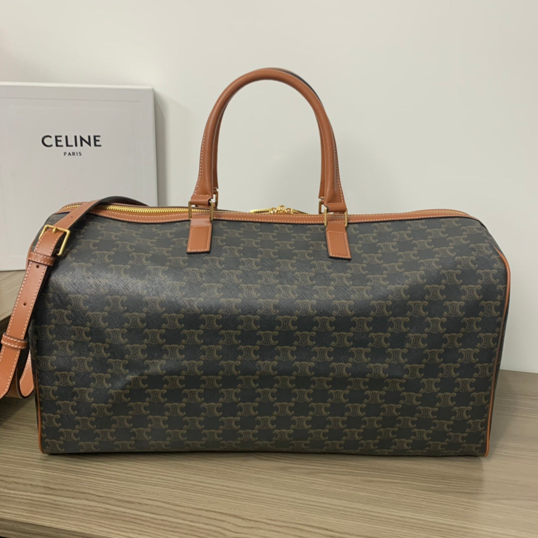 TRAVEL BAG 50 IN BLACK TRIOMPHE CANVAS WITH CAT PRINT