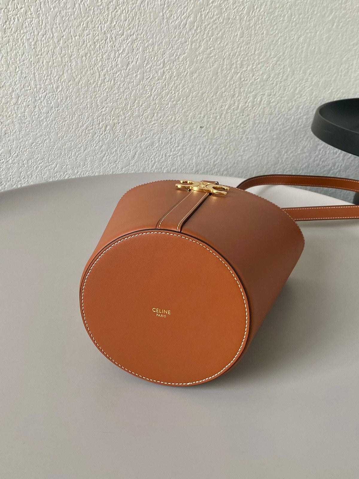 TRIPHOME 25 BUCKET BAG CINNAMON BROWN CALFSKIN