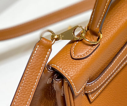 HM KELLY 28CM TAN TOGO GOLD HARDWARE