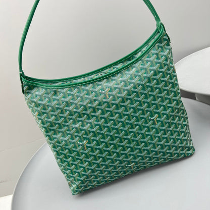 HOBO BOHÉME 34 IN GREEN GOYARDINE CANVAS AND CALFSKIN