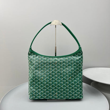 HOBO BOHÉME 34 IN GREEN GOYARDINE CANVAS AND CALFSKIN