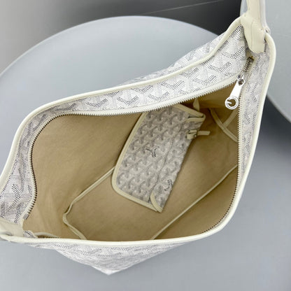 HOBO BOHÉME 34 IN WHITE GOYARDINE CANVAS AND CALFSKIN