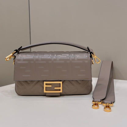 Baguette 27cm Dove Grey Lambskin Gold Hardware