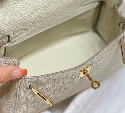 HM Mini Kelly 20cm Cream Togo Leather Gold Hardware