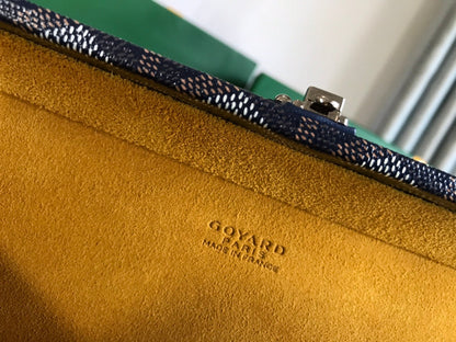 GRAND HÔTEL TRUNK BAG 24 IN NAVY BLUE GOYARDINE CANVAS AND CALFSKIN
