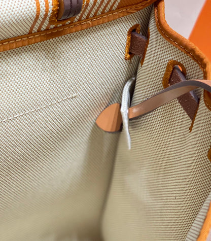 Herbag 31 Toile White Gold Canvas Gold Cowhide Leather