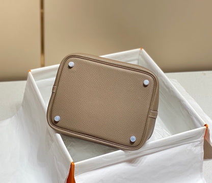 Picotin Lock Etoupe Togo Leather Silver Hardware
