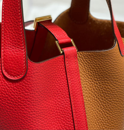 picotin lock 18 red brown togo shw
