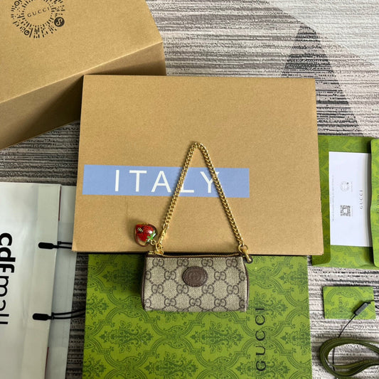 GG MINI 12 BUCKET BAG IN BEIGE CANVAS