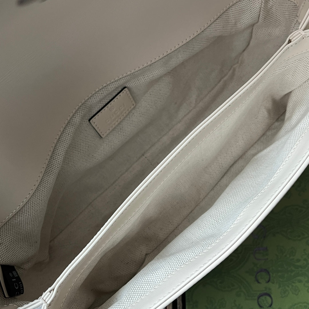 gg marmont 26cm all white calfskin