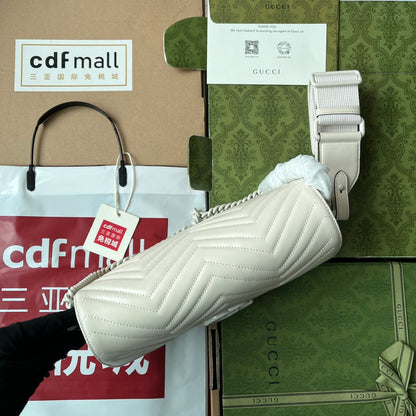 gg marmont 26cm all white calfskin
