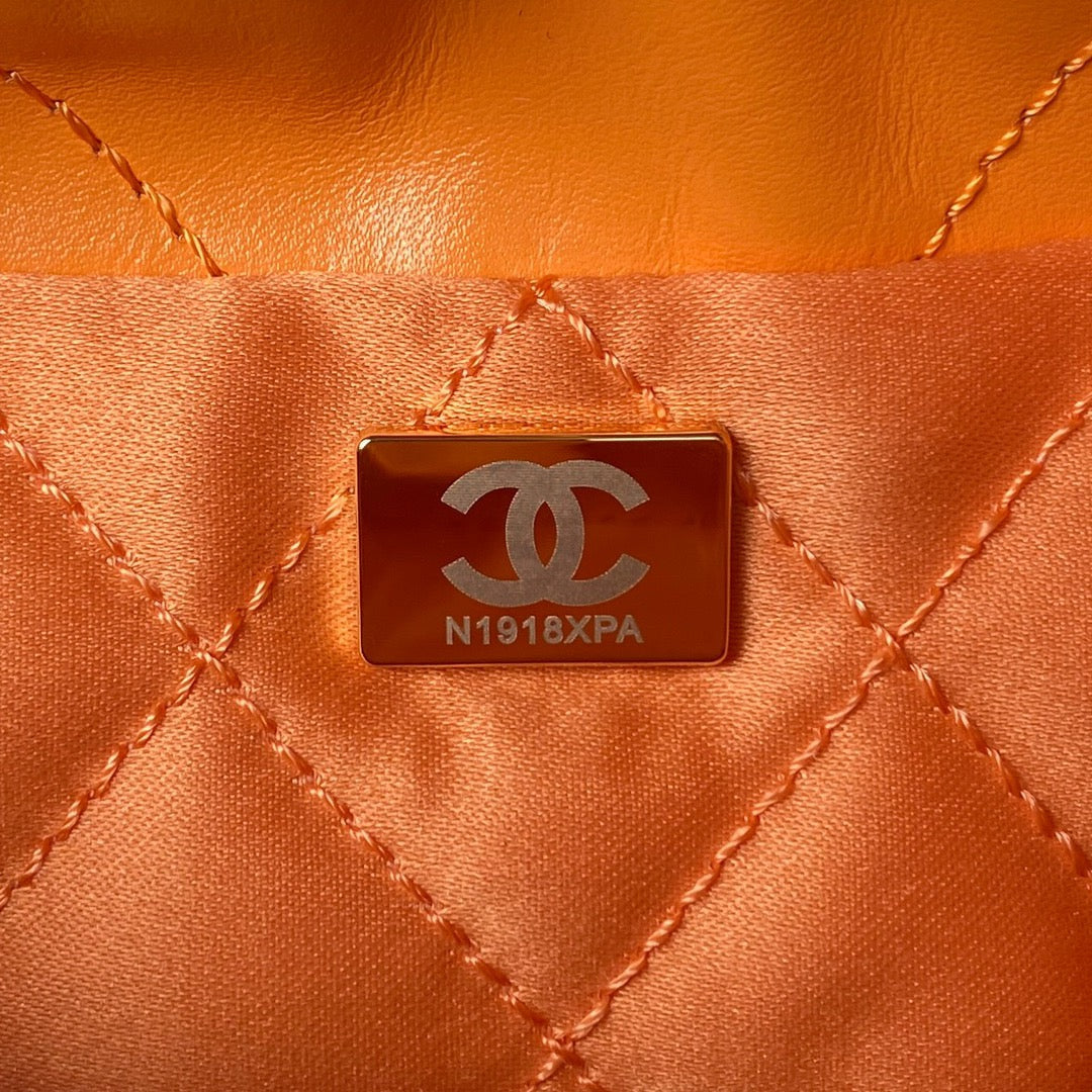 CC 24S Hobo 22 Bag 20cm Orange Lambskin