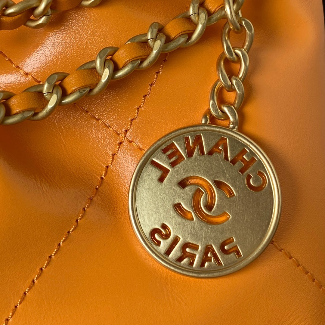 CC 24S Hobo 22 Bag 20cm Orange Lambskin