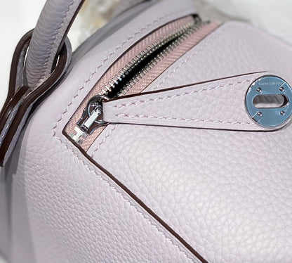 HM Mini Lindy 20cm Light Pink Clemence Leather