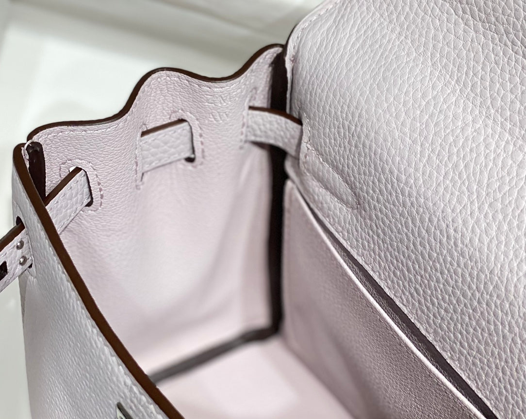 HM Mini Kelly 20cm Pink Togo Leather Silver Hardware