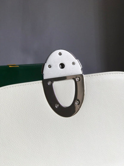 233 BAG 25 IN WHITE CALFKIN AND GOYARDINE CANVAS