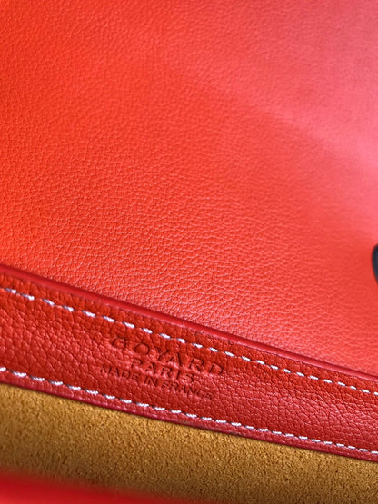 233 BAG 25 IN ORANGE CALFKIN AND GOYARDINE CANVAS