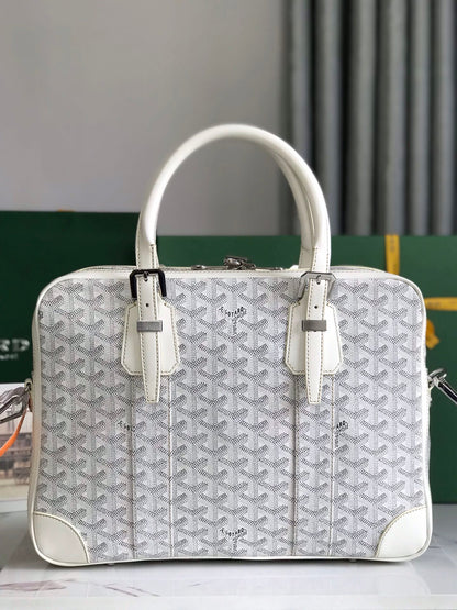 AMBASSADE DOCUMENT CASE 35 IN WHITE GOYARDINE CANVAS