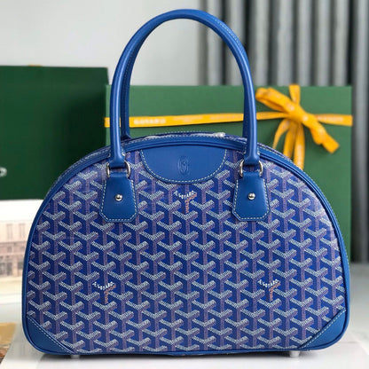 SAINT JEANNE BAG 35 IN AZURE BLUE GOYARDINE CANVAS AND CALFSKIN