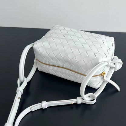 BV Loop Top Handle 19cm White Lambskin