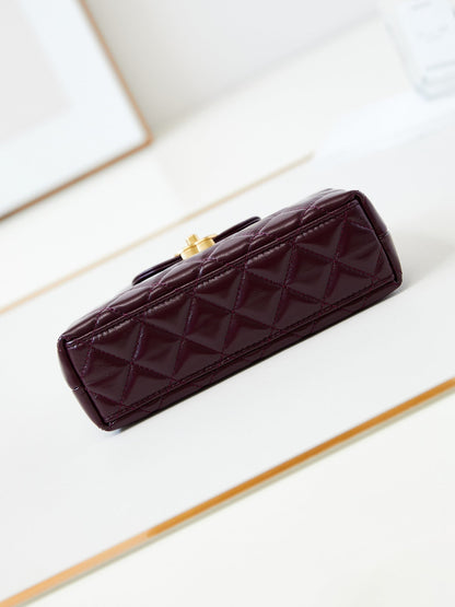 cc 24a nano 19cm kelly shopper bag cherry red lambskin