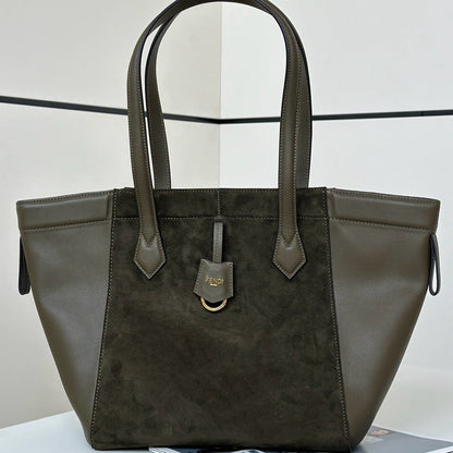 ORIGAMI MEDIUM 27 IN ARMY GREEN LAMBSKIN AND SUEDE