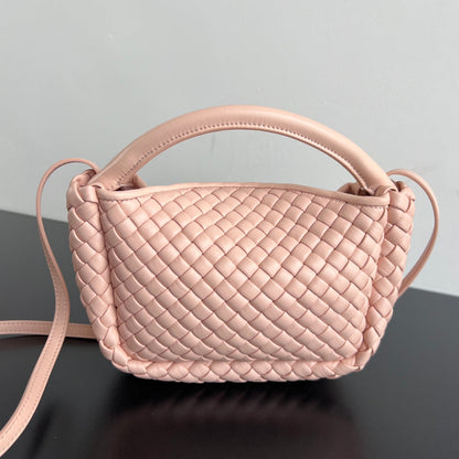 BV Small Cobble Top Handle 23cm Pastel Pink Lambskin