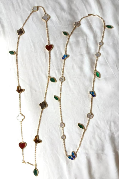 [GALE]LUCKY SPRING BUTTERFLY 15 FLOWER NECKLACE
