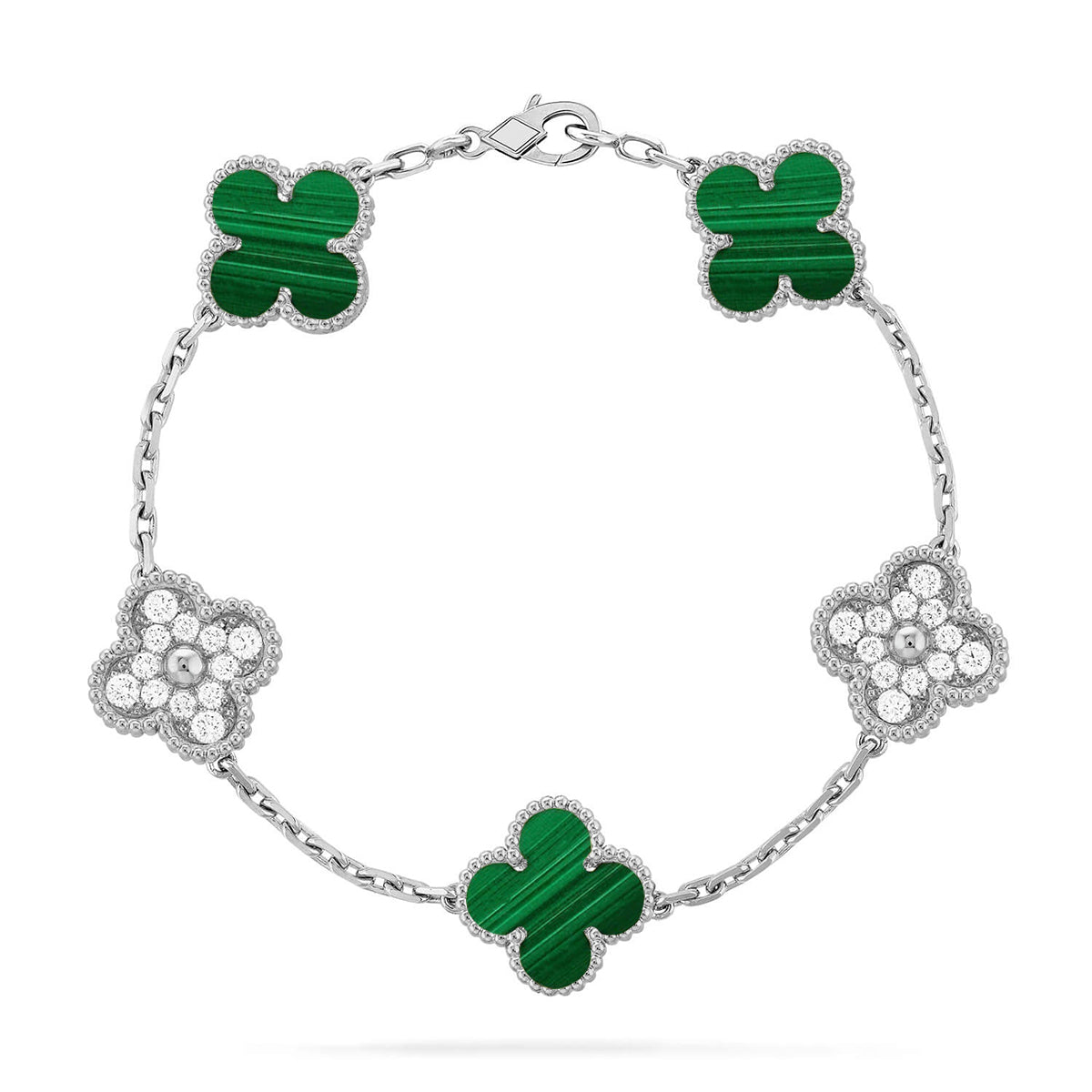 [GALE] CLOVER 5 MOTIF MALACHITE BRACELET COLLECTION