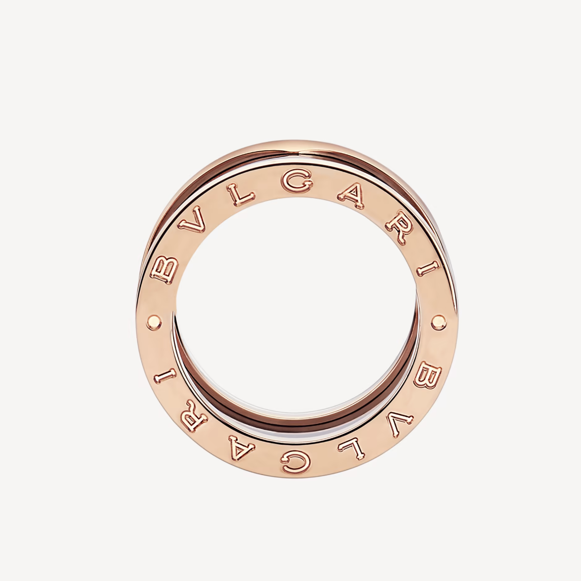 [GALE]ZERO 1 FOUR-BAND LOOPS AND BLACK CERAMIC SPIRAL PINK GOLD RING