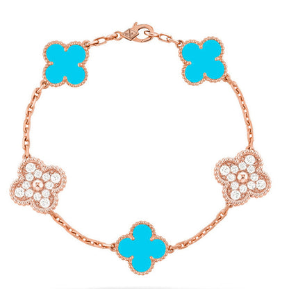 [GALE] CLOVER 5 MOTIF TURQUOISE BRACELET COLLECTION