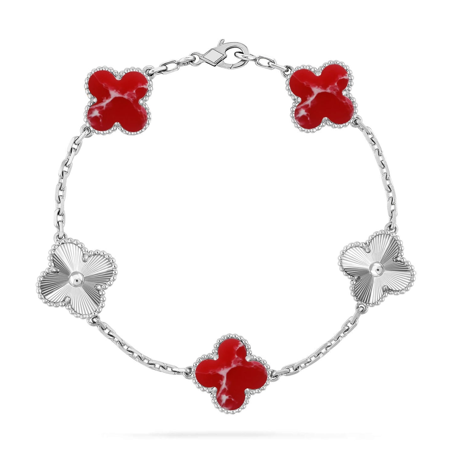 [GALE]CLOVER 5 MOTIF RED PATTERN BRACELET COLLECTION