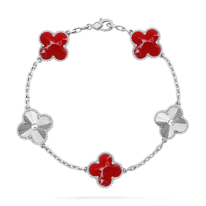 [GALE]CLOVER 5 MOTIF RED PATTERN BRACELET COLLECTION