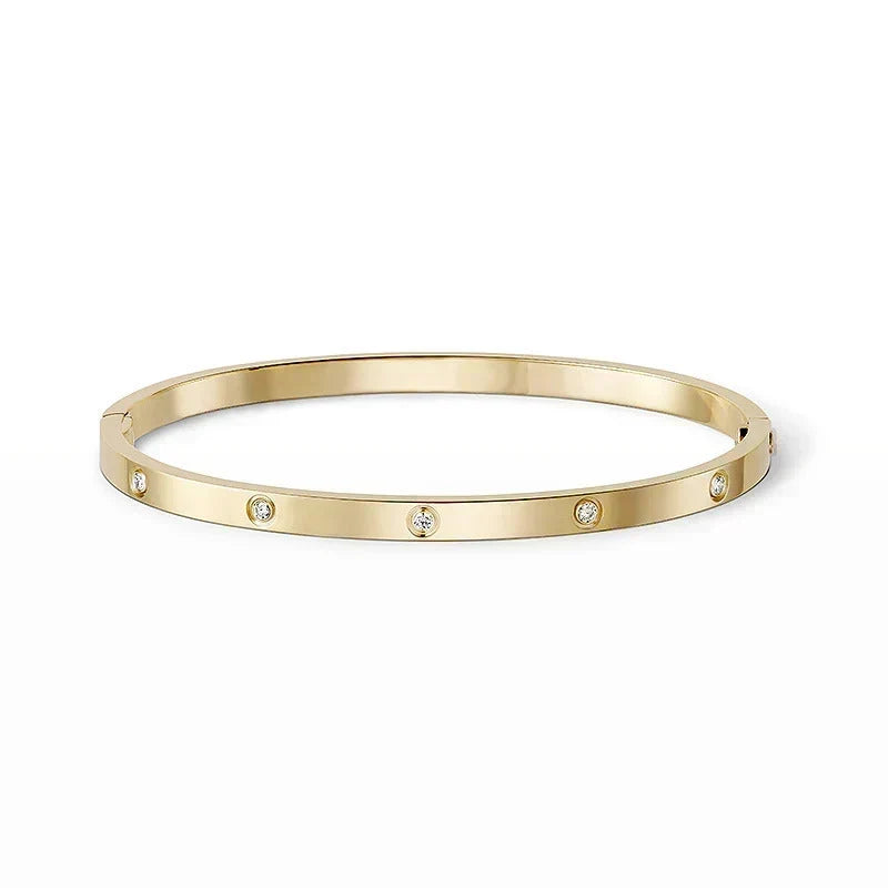 [GALE] JUSTE Diamond & LOVE Diamond Bracelet Stack Set
