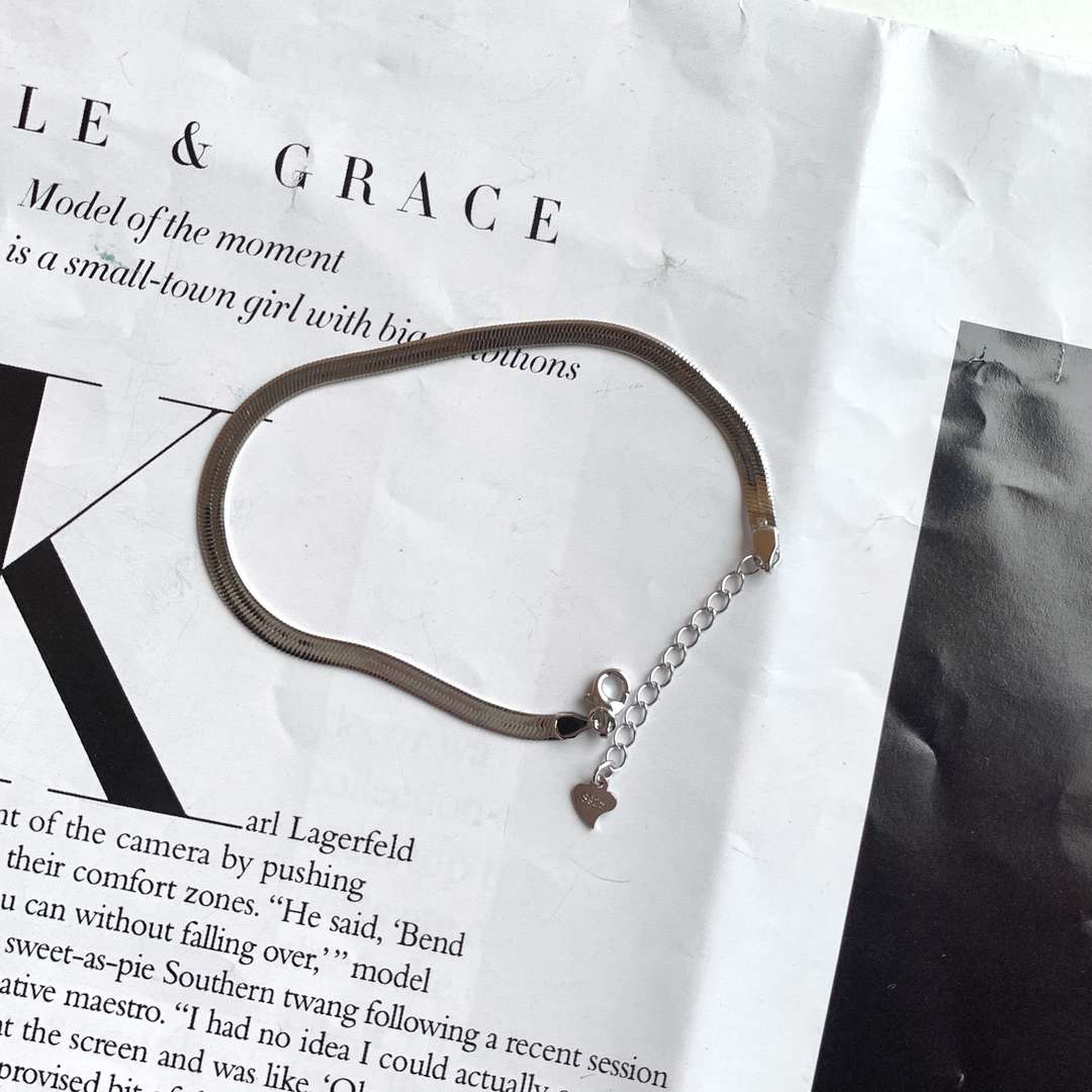 [NOVO]フラットスネークボーンチェーンブレードネックレス