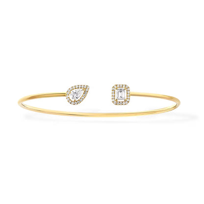 [GALE]JONC FLEX MY TWIN TOI & MOI SILVER DIAMOND BRACELET