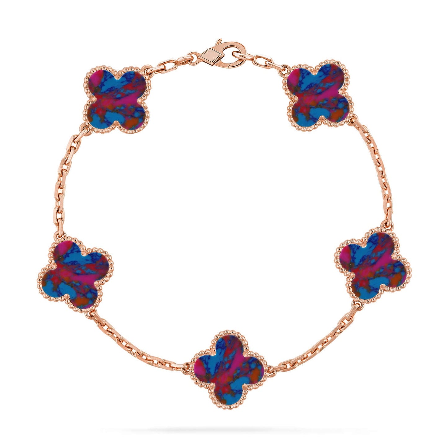[GALE]CLOVER 5 MOTIF COLOR GEMSTONES BRACELET COLLECTION