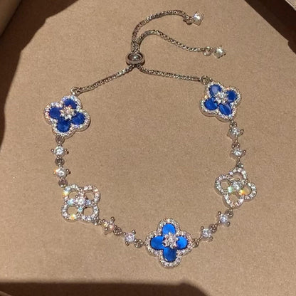 [GALE]]CLOVER 5 MOTIF PINK BLUE RED WHITE BRACELET