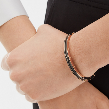 [GALE]ZERO 1 PINK GOLD WITH MATTE BLACK CERAMIC BRACELET