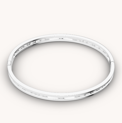 [GALE]ZERO 1 SPIRAL LOGO SILVER BRACELET
