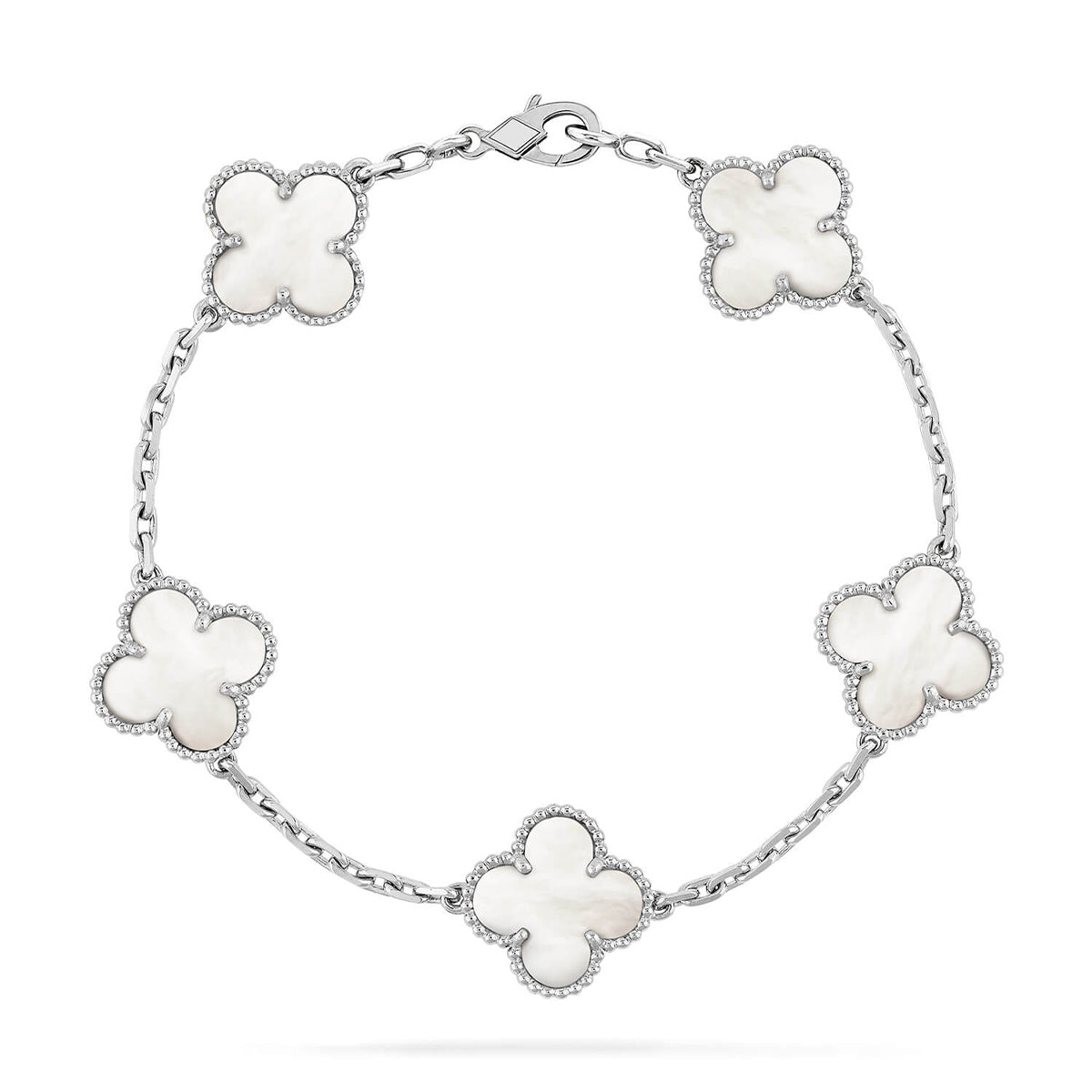 [GALE]CLOVER WHITE PEARL MOP 5 MOTIF BRACELET COLLECTION