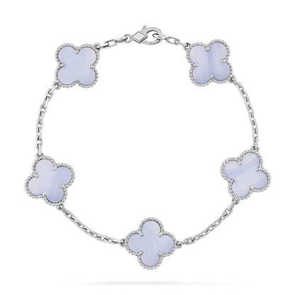 [GALE] CLOVER 5 MOTIF PURPLE CHALCEDONY BRACELET COLLECTION